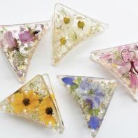 【三角バンズクリップ】押し花を使った三角バンズクリップ。 全て一点物になります。