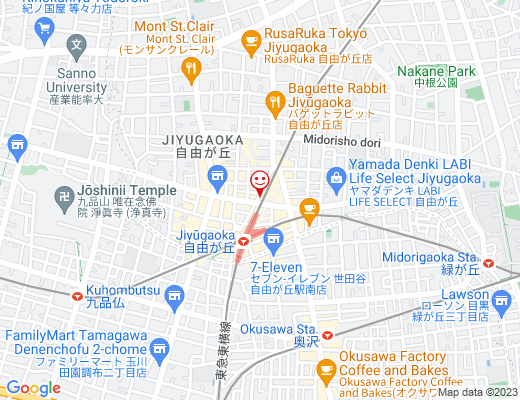 いちご大福と茶菓のお店 あか 自由が丘店の地図 - クリックで大きく表示します
