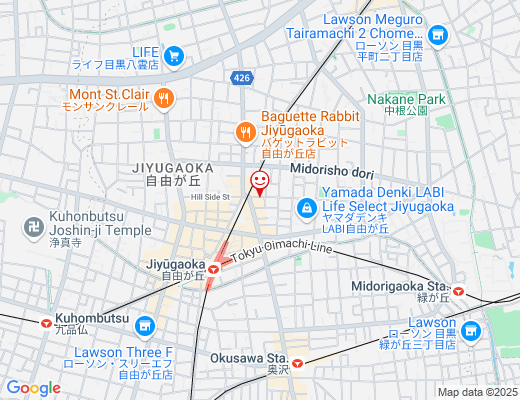 自由が丘あゆむ整体院の地図 - クリックで大きく表示します