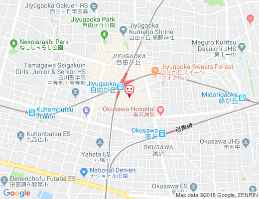 カネカみぅみぅ 東京・自由が丘本店の地図 - クリックで大きく表示します