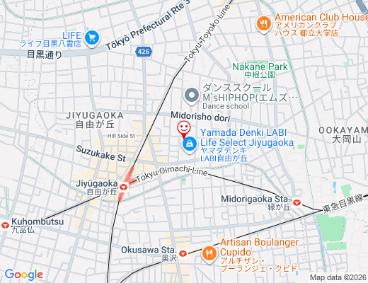 Reve自由が丘音楽教室 / レーヴの地図 - クリックで大きく表示します