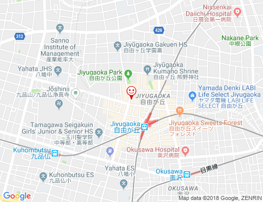 shiro自由が丘店 | shiro cafe / シロカフェの地図 - クリックで大きく表示します